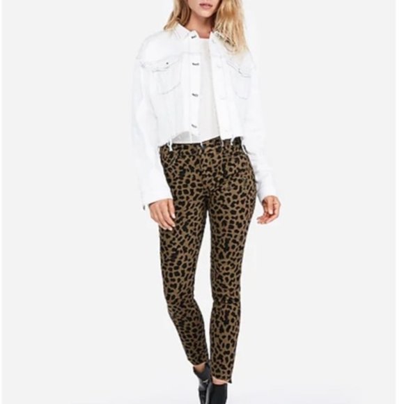 Express Mid Rise Leopard Print Ankle Legging - Picture 1 of 11